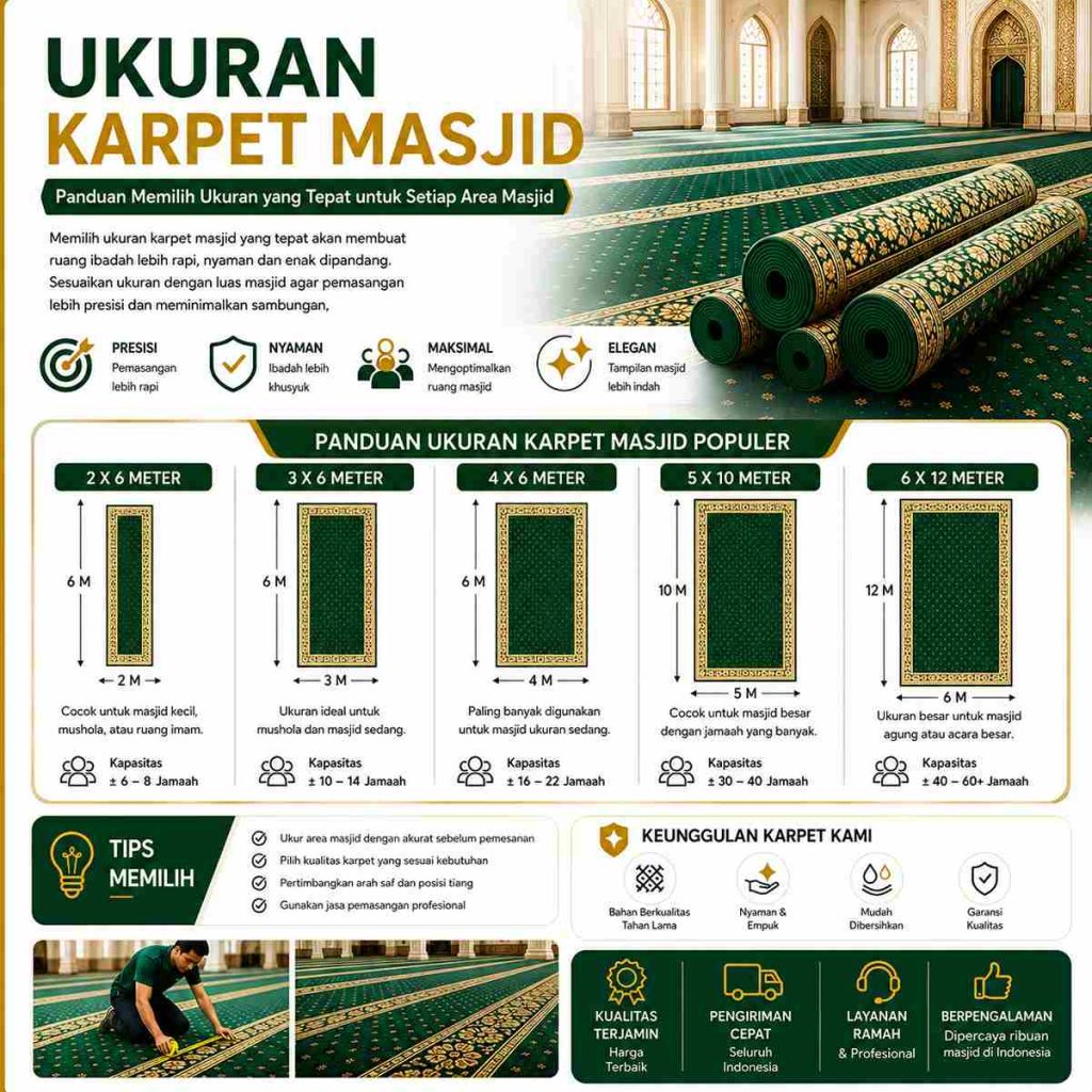 Ukuran Karpet Masjid Sesuai Luas Lantai Dan Jumlah Jamaah